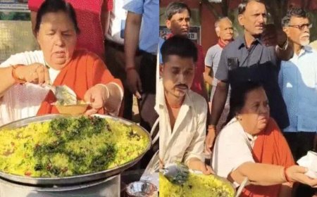 उमा भारती हाथठेला वालों के समर्थन में उतरीं, बंगले के सामने पोहा-जलेबी की दुकान लगाकर प्रशासन से की अपील