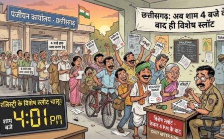 छत्तीसगढ़ में रजिस्ट्री के नियम बदले: अब शाम 4 बजे के बाद मिलेंगे स्पेशल अपॉइंटमेंट स्लॉट