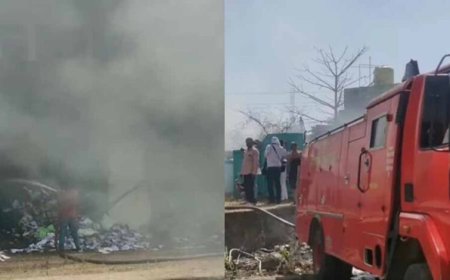 खंडवा वाणिज्यकर कार्यालय में भीषण आग, छुट्टी के दिन जले अहम दस्तावेज़