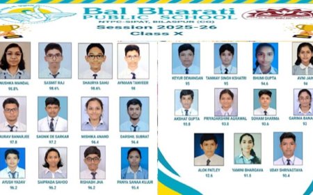 स्वर्णिम उपलब्धि: बाल भारती पब्लिक स्कूल, सीपत ने रचा सफलता का नया इतिहास