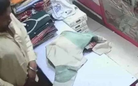 अंडरवियर में छिपाकर ब्रांडेड कपड़ों की चोरी, CCTV में कैद हुई कर्मचारी की करतूत