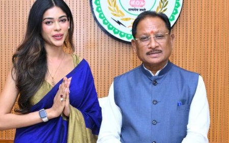 CM साय से मिली मिस इंडिया छत्तीसगढ़ अनुष्का सोन, विधानसभा में ऐतिहासिक सत्र सुनने पहुंची थी