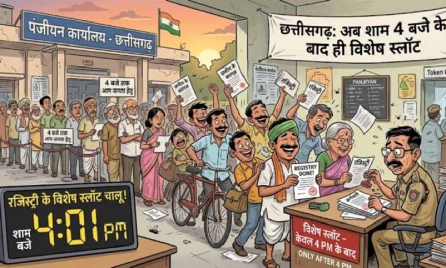 छत्तीसगढ़ में रजिस्ट्री के नियम बदले: अब शाम 4 बजे के बाद मिलेंगे स्पेशल अपॉइंटमेंट स्लॉट