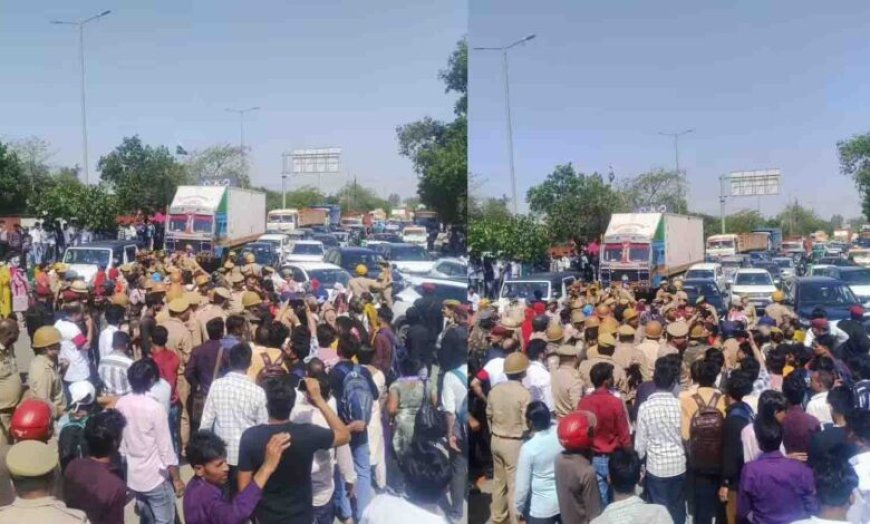 नोएडा फेज-2 में वेतन वृद्धि को लेकर श्रमिकों का हंगामा