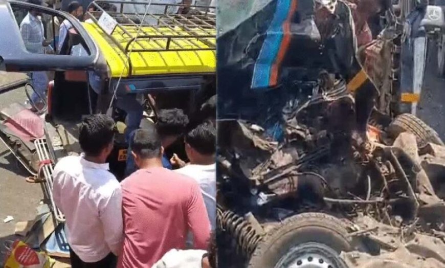 महाराष्ट्र के ठाणे में सड़क हादसा, 11 की मौत: मृतकों में 3 महिलाएं, सीमेंट मिक्सर ट्रक से टकराई वैन