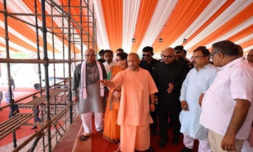 प्रधानमंत्री के प्रस्तावित आगमन की तैयारियों का सीएम योगी ने किया स्थलीय निरीक्षण