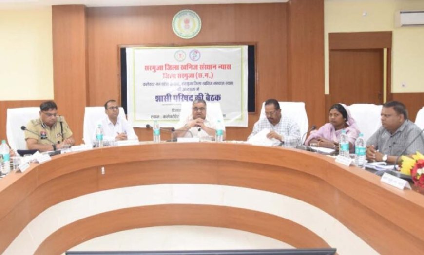 रायपुर : कैबिनेट मंत्री राजेश अग्रवाल की मौजूदगी में डीएमएफ शासी परिषद की बैठक