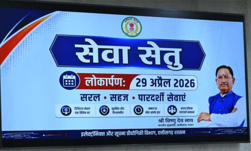 मुख्यमंत्री विष्णुदेव साय ने चिप्स के ई-डिस्ट्रिक्ट पोर्टल के उन्नत संस्करण ‘सेवा सेतु’ का किया शुभारंभ