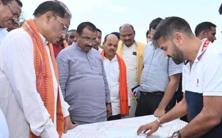 निर्माणाधीन नालंदा परिसर का मुख्यमंत्री  साय ने किया निरीक्षण: गुणवत्तापूर्ण एवं समय-सीमा में कार्य पूर्ण करने के दिए निर्देश