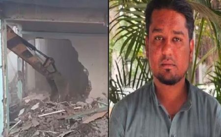 TCS कांड में बड़ा एक्शन: निदा खान के मददगार AIMIM पार्षद मतीन पटेल के घर-ऑफिस पर चला बुलडोजर