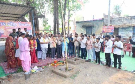 पर्यटन, संस्कृति एवं धर्मस्व मंत्री  राजेश अग्रवाल ने किया शिव मंदिर निर्माण कार्य का भूमिपूजन