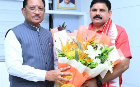 मुख्यमंत्री  विष्णुदेव साय से केंद्रीय कोयला एवं खान राज्य मंत्री  सतीश चंद्र दुबे ने की सौजन्य मुलाकात