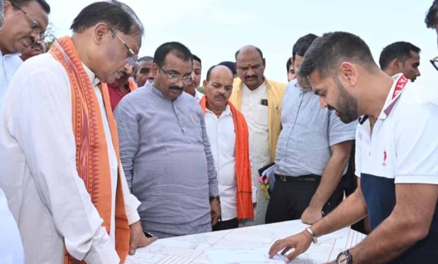 निर्माणाधीन नालंदा परिसर का मुख्यमंत्री  साय ने किया निरीक्षण: गुणवत्तापूर्ण एवं समय-सीमा में कार्य पूर्ण करने के दिए निर्देश