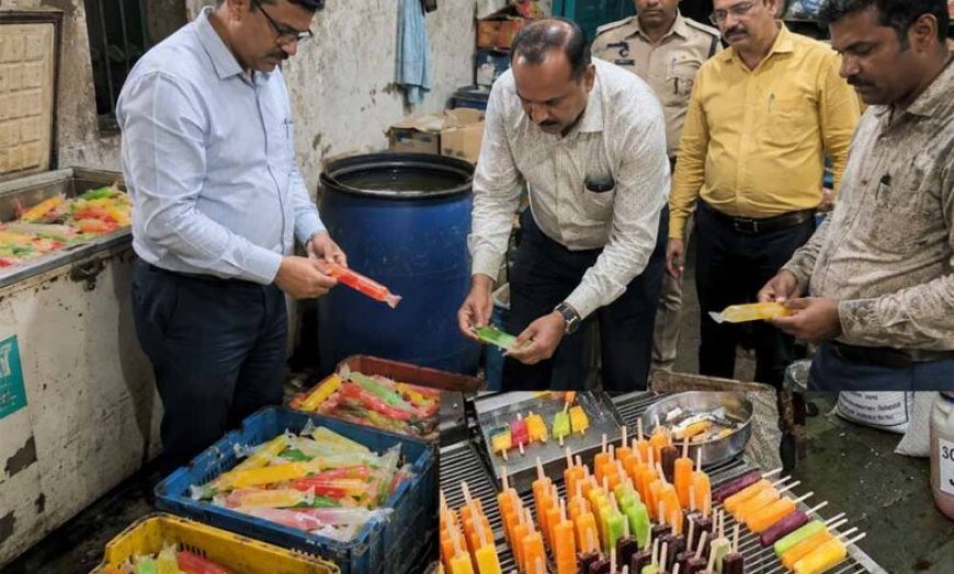इंदौर में खाद्य विभाग की बड़ी कार्रवाई, बोरिंग के पानी से बनी आइस कैंडी जब्त