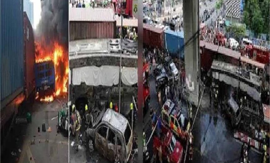 रेलवे क्रॉसिंग पर बड़ा हादसा: बस से टकराई मालगाड़ी, आग में 8 की मौत