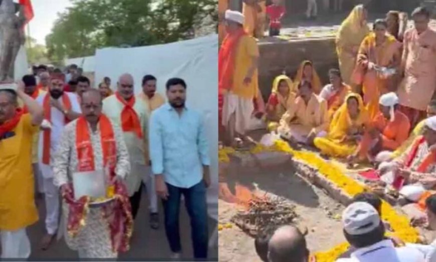 धार भोजशाला में शुरू हुई पूजा-अर्चना, मां वाग्देवी की तस्वीर लेकर पहुंचे श्रद्धालु