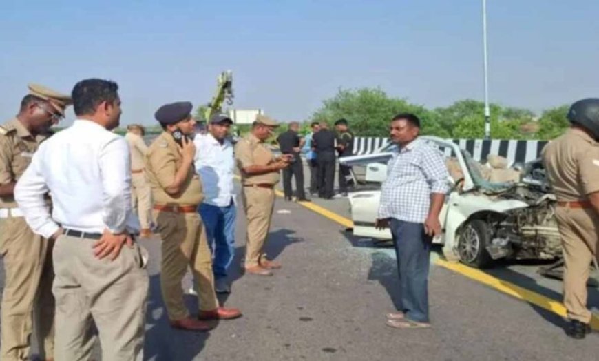 आजमगढ़ में दर्दनाक हादसा, एक्सप्रेस-वे पर कंटेनर से टकराई कार, 5 की मौत
