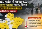 मध्य प्रदेश में मानसून की दस्तक, 34 जिलों में बारिश का येलो अलर्ट जारी