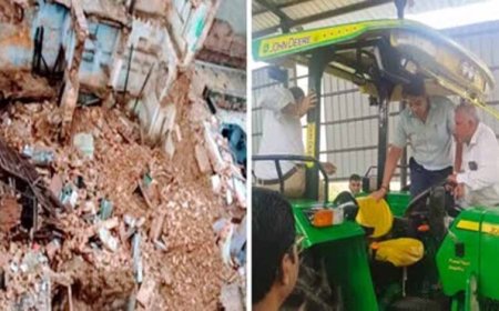 यूप  में बारिश से बड़ा कहर, धंसी सड़क में फंसी 12 गाड़ियां, कई मकान गिरे