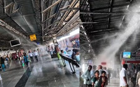 रेलवे प्लेटफॉर्म पर ‘ठंडा-ठंडा कूल-कूल’ इंतजाम, फोगर और वॉटर स्प्रिंकलर से यात्रियों को AC जैसी राहत