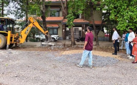 सेजबहार फेस-1 कॉलोनी की भूमि से गृह निर्माण एवं अधोसंरचना विकास मंडल ने हटाया अतिक्रमण