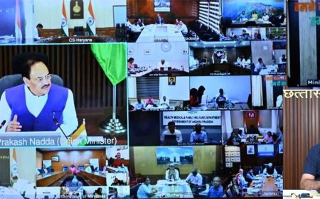 टीबी  मुक्त भारत अभियान को लेकर केन्द्रीय स्वास्थ्य मंत्री  जे.पी. नड्डा ने राज्यों के स्वास्थ्य मंत्रियों एवं मुख्य सचिवों से की चर्चा