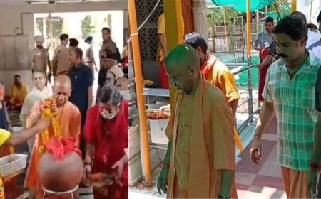 दतिया के पीतांबरा पीठ पहुंचे CM योगी और डिप्टी CM मौर्य, विधि-विधान से की पूजा-अर्चना