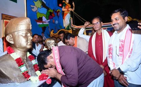 उप मुख्यमंत्री  विजय शर्मा ने भारत माता की प्रतिमा एवं भव्य शहीद स्मारक का किया लोकार्पण