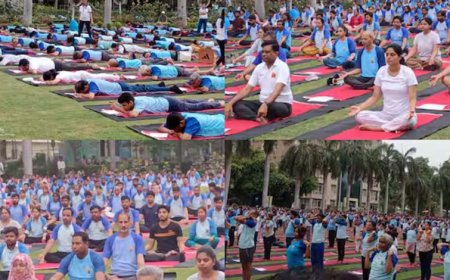 AIIMS में योग दिवस का आयोजन, डॉक्टरों और मरीजों ने मिलकर किया योग
