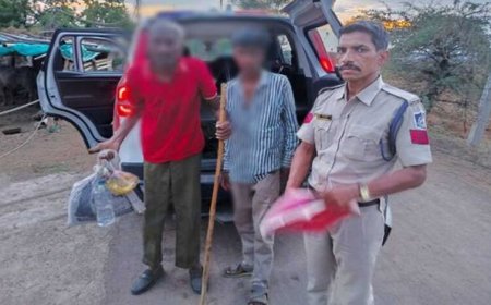 खंडवा के डायल-112 हीरोज रास्ता भटके 80 वर्षीय बुजुर्ग को सुरक्षित परिजनों से मिलाया