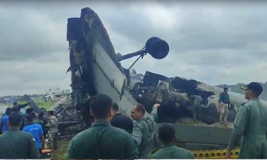 जोरहाट एयरबेस पर IAF विमान हादसे का शिकार, लैंडिंग के बाद विमान में लगी भीषण आग