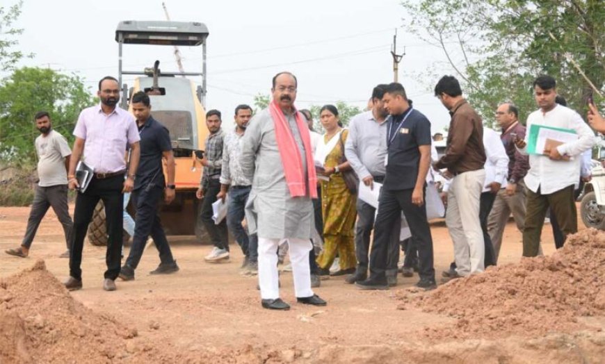उप मुख्यमंत्री  अरुण साव ने इंटिग्रेटेड स्पोर्ट्स स्टेडियम का किया स्थल निरीक्षण, कुछ दिनों पहले शुरू हुआ है काम
