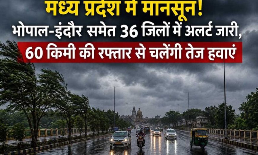 मध्य प्रदेश में मानसून का असर तेज, भोपाल-इंदौर समेत 36 जिलों में मौसम विभाग का अलर्ट