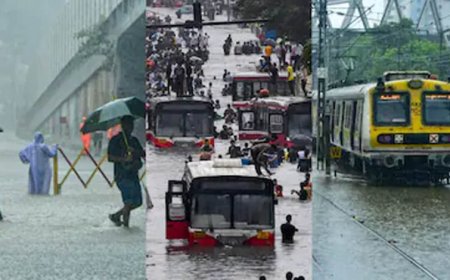मुंबई में बारिश का कहर! सड़कों पर घुटनों तक पानी, रेलवे ट्रैक डूबे, स्कूल-कॉलेज बंद