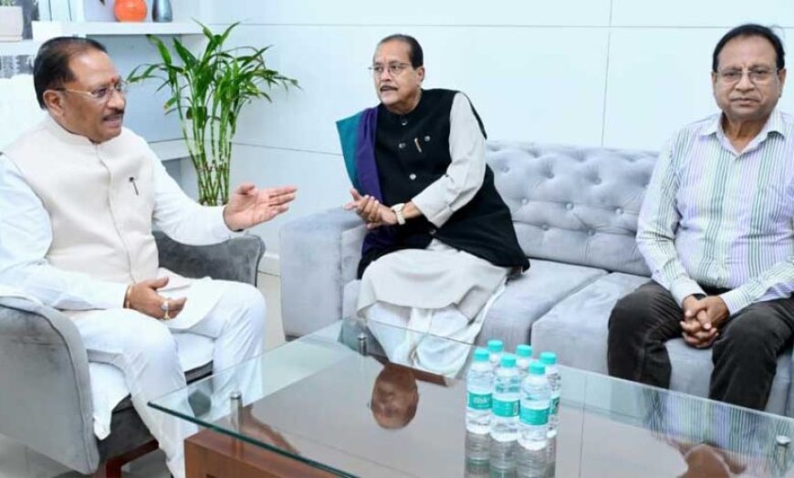 मुख्यमंत्री  विष्णु देव साय से झारखंड के वित्त मंत्री  राधाकृष्ण किशोर ने की सौजन्य भेंट